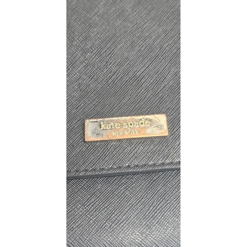 Kate Spade Laurel Way Greer crossbody black Saffiano leather  gold chain